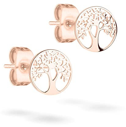 Tamaris Schmuck Tree of Life Collection, Halskette, Ohrringe (Ohrstecker & Creolen) & Armband aus Edelstahl mit Lebensbaum-Motiv. Talisman Geschenkidee