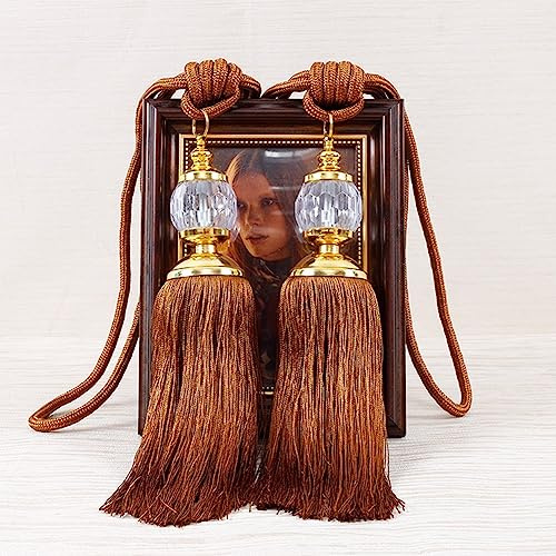 PETSTIBLE Raffhalter mit Quasten, handgefertigt, Vorhang-Raffhalter, Seil für Heimdekoration, 1 Paar, europäischer Stil