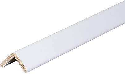 Kosche | Winkelprofil | Massivholz | 28 x 28 x 2400 mm | Weiß | Kantenschutz | Eckschutzprofil | Hochwertig | Robust