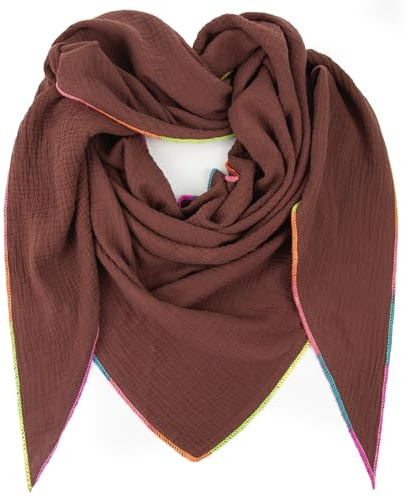 Gloop Damen XXL Dreieckstuch Halstuch Schal Ohne Kratze an Haut Herbstschal Sommerschal dünner Leichter Schal,Made in Italy