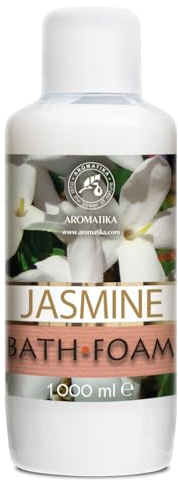 Mousse de Bain Jasmin 1000ml - Mousse de Bain avec de Huile Essentielle de Jasmin - Soin du Corps - Beauté - Bain - Détente - Aromathérapie - Spa - Bains Moussants - Bath foam Jasmine