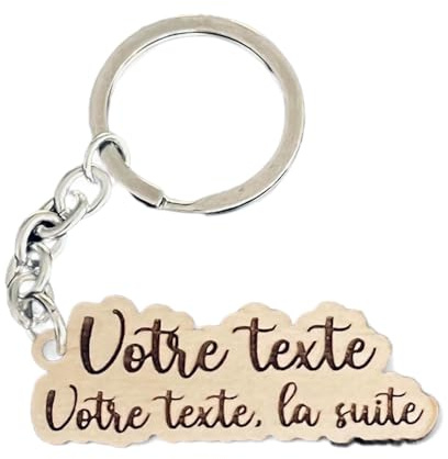 Porte clé personnalisé en bois, avec prénom ou texte, idée cadeau maman papa mamie papi grand père maitressse parrain marraine
