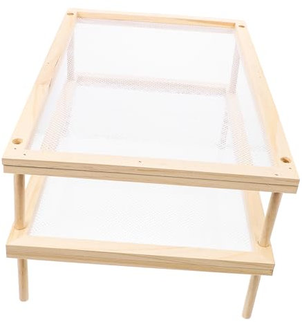 Cabilock Tendedero de Madera para Fideos Y Verduras Escurridor de Platos Soporte para Frutas de Doble Capa Soporte para Secar Espaguetis Escurridor de Fideos
