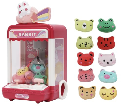 Mini Macchina per Artigli Grabber Caramelle Machine con 10 Bambole 10 Palline,elettrica luci e Suoni interattivi Claw Machine