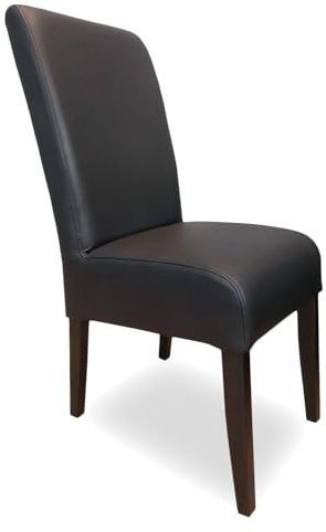 Quattro Meble Echtleder Esszimmerstühle David Stühle Lederstühle Braun Echt Leder Esszimmer Stuhl Leder Antique Dark Brown (mit schwarzen Eichenbeinen)