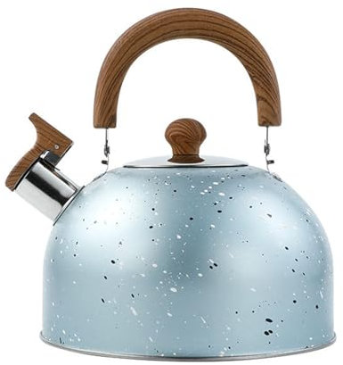 Xafrstyu Bouilloire à Thé Sifflante En Acier Inoxydable, Bouilloire Sifflante Induction 2/3L, Bouilloire Sifflante Portable pour Thé, Café (Bleu,2 L)