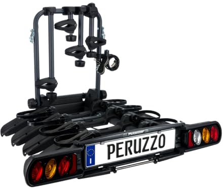 Peruzzo Pure Instinct - Portabici da traino a sfera, colore grigio antracite, 4 biciclette