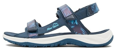 Peter Storm Women's Noosa Palm Walking Sandal with High Traction Sole & Adjustable Straps (Blue, UK Footwear Size System, Adult, Women, Numeric, Medium, 6)