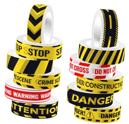 DIYEAH 12rollen Selbstklebendes Washi-tape-set Dekoratives Warnband Für Diy-scrapbooking Mit Warnslogan Geeignet Für Notizbücher Tagebücher Alben Und Mehr