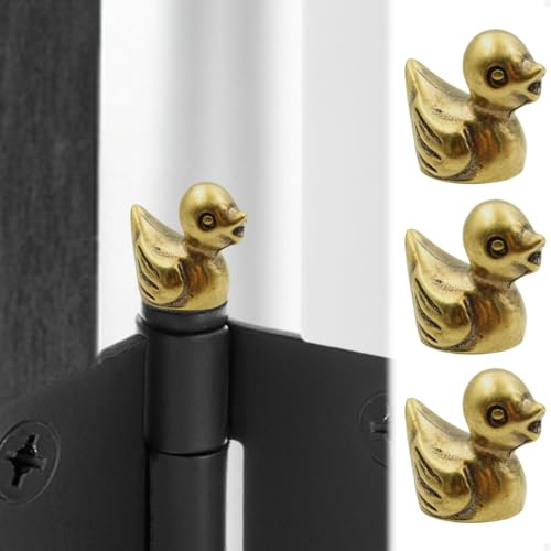 Brass Duck Hinge Heads Decorative Topper Set of 3 - Magnetic Hinge Head Home Decoration - Door Hinge Decorative Topper