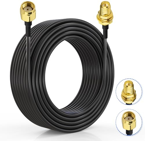 Superbat RPSMA Verlängerungs Antenne Kabel 10M :RPSMA-Stecker auf Buchse, verlustarmes RG174 Koaxialkabel für 4G LTE, 5G Modem, Router, WLAN Antenne,Ham Radio/GPS/WiFi/SDR Ausrüstung