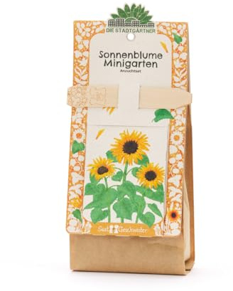 Die Stadtgärtner Sonnenblume Anzuchtset Starter-Komplettset mit Bio-Sonnenblumen-Saatgut, Anzuchterde & Pflanzgefäß | Perfekt als besonderes Geschenk, Mitgebsel und Aufmerksamkeit