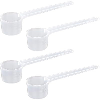KGDUYC 4 Stück Messlöffel, Dosierlöffel Transparent mit Skala 2g, 3g, 4g, 5g Waagen, Messlöffel Gramm, Scoop 5g, Dosier-Löffel 5g für Backen Kochen Kaffee Waschpulver Creatin Proteinpulver