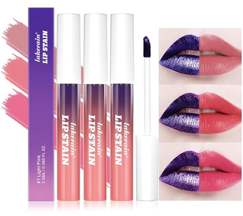 3PCS Peel Off Lipstick Stain Set, Waterproof Long Lasting Lip Tint, Easy Peel Off Lip Line Tattoo, Transfer Proof Nude Brown Matte Lip Makeup for Women (# 3PCS/Set C)