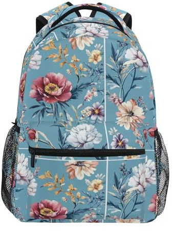 Amooorous Autumn Flowers Peonies Osteospermum Gladiolus big kid backpack with large book bags for elementary morral escolar para ni?o, Autumn Flowers Peonies Osteospermum Gladiolus, S
