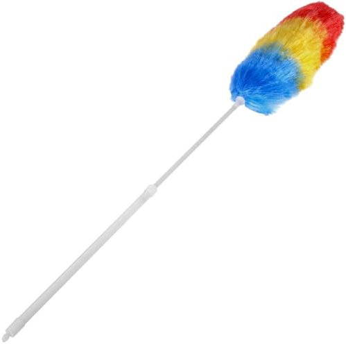 ANGIX Feather Duster with Telescopic Handle 120cm Extendable Microfibre Electrostatic Duster Cleaning Products for High Ceiling Fans, Cobwebs, Hard-to-Reach Areas, Home & Office Use (Multicolor)