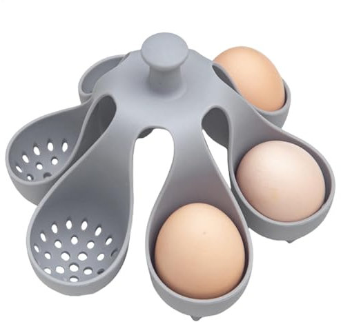 Cuociuova in silicone – Coppe per uova in silicone, lavabili in lavastoviglie, resistenti alle alte temperature, perfette per cuocere le uova in camicia, si adattano in un cassetto per una facile