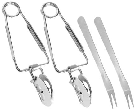 Alipis 2sets Stainless Steel Escargot Tongs Kitchen Food Serving Tongs for Snails Seafood Dessert Buffet Multi-Function Cooking Utensil Tool