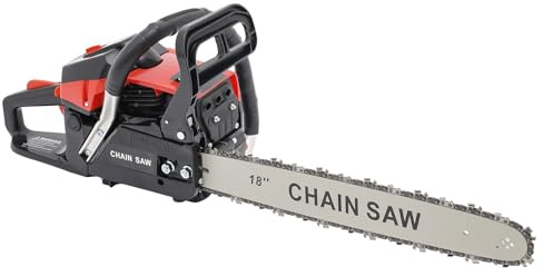 58cc Gasoline Chainsaw 18 Professional Chainsaw with Automatic Lubrication & Dual Safety Switch 2200W High Power for Forestry Firewood Cutting etc