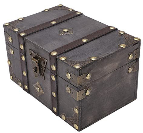 Saluaqui Cassa del Tesoro in Legno Vintage con Serratura Codificata - Ribaltamento in Legno e Lega Resistente per Ampia Applicazione - Portable in Stile retrò Scatola