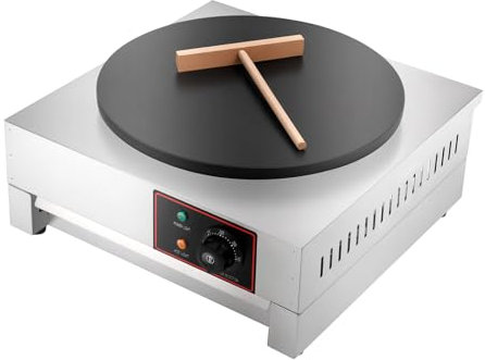 MJMLUCK Crêpière électrique Professionnelle 1700 W 16 Pouces, Grande Plaque chauffante avec spatule, température réglable, antiadhésive, pour Cuisines, supérettes, Snacks, etc.