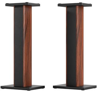 yeshine 70cm Speaker Stands, 1 Pair Rosewood Wood Grain Floor Stands | Surround Sound System, Home Theater, with Sand Filling and Sturdy Support Fits Bookshelf Speakers