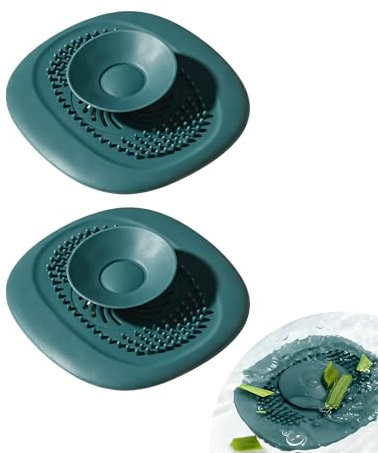2-Piece Flexible Sink Plug And Drain Strainer Covers for Basins And Baths | Flexible Plug for Sink Use with Silicone Stopper; Plugs for Sinks, Basins And Baths, Designed to Fit Most Standard Drains.