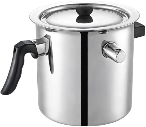 LSQXSS Doppelschichtiger Milchtopf aus Edelstahl 304,3-Liter-Suppentopf mit konstanter Temperatur für Induktionsherd und Gasherd,automatischer Milchtopf mit Pfeife,Verbrühungsschutzgriff