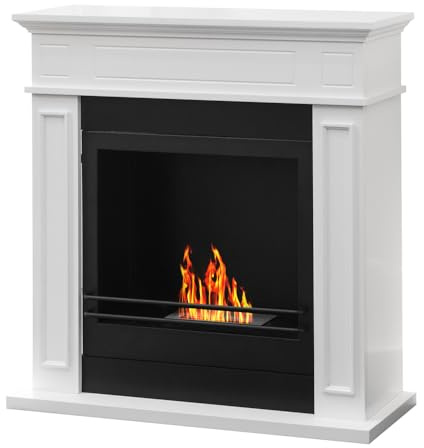 Divina Fire JEFFERSON Bodenkamin aus Holz weiß