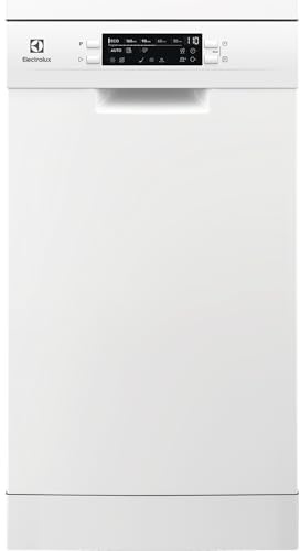 Electrolux Lavavajillas de45 cm, ESS42220SW, 9 cubiertos, Serie 600 SatelliteClean, Motor Inverter, Display Digital, 8 programas, ExtraHygiene, AirDry, Blanco