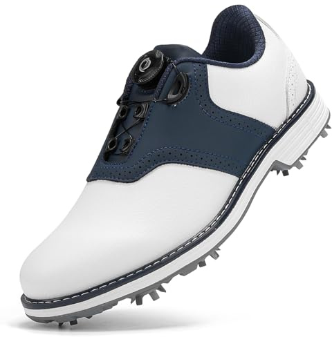 PENXZT Zapatos de Golf para Hombre, Zapatillas de Golf Transpirables con 9 Clavos, Talla Grande,B,45 EU