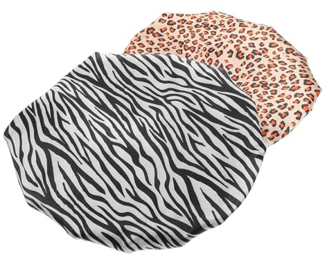 ULTECHNOVO 2pcs Shower Caps Double Layer Reusable Stretchy Extra Shower Caps for Home Use for Showering and Swimming