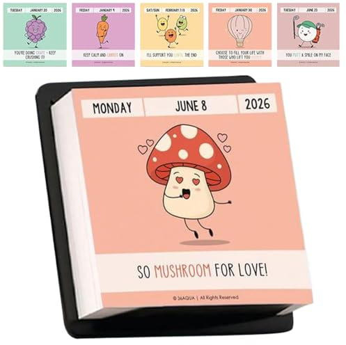 2026 punnys Motivational Desk Calendar, Daily Motivational Desk Perpetual Calendar With Puns Positive Quotes, Daily Tear-Off Desktop Calendars, Funny Desktop Decor Gift For Teacher Girls Boys