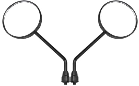 Motorrad Rückspiegel Ein Paar Schwarze Motorrad-Roller-Spiegel Motorrad-Rückspiegel Für M8 Und M10 Runder Ovaler Konvexer Spiegel Motorradspiegel(M8)