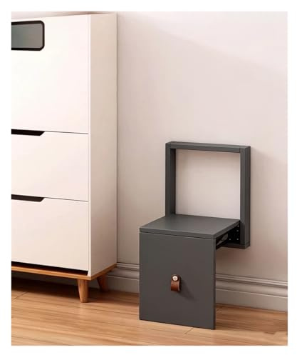 Platzsparender Klappsitz, an der Wand montierte Klappbank, ultradünne, geräuschlose Sitze for Enge Korridore(Dark Gray)