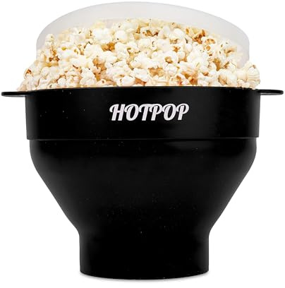 The Original HotPop - Máquina para hacer palomitas de maíz de silicona, para microondas, cuenco plegable, resistente al calor, fácil de limpiar, ideal para noches de cine familiares, capacidad de 15