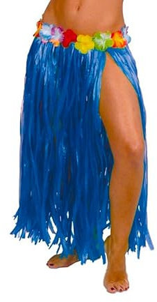 Guirca Hawaii Rock mit Blumen für Damen grün Karneval Strand Beach Party Bast ca. 75 cm