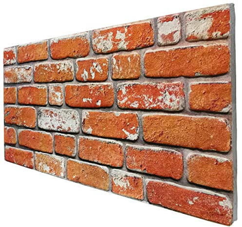 Panneau imitation brique en EPS résiné. Dimensions : 100 x 50 cm. Épaisseur : 2 cm. Polystyrène brique reconstruit - Classic
