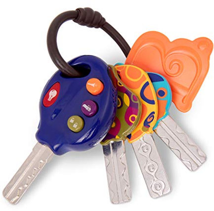B. toys – LucKeys – Blue – Pretend Play Toy Car Keys – Key Fob with Lights & Sounds – Interactive Baby Toy – Pretend Keys for Babies, Toddlers – 10+ Months