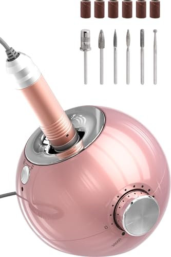 Delanie Fresa per Unghie Professionale Velocità Regolabile 35000 Giri, Trapano Elettrico per Unghie Rimozione Gel per Manicure e Pedicure Oro Rosa