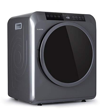 KLARSTEIN EZ Dry - Sèche-linge par extraction, chargeur frontal, 1500 W, pose libre/encastré, 6 kg, 3 niveaux de chaleur, durée jusqu'à 165 minutes, 6 programmes, fonction anti-froissage - gris