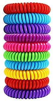 Confezione da 10 braccialetti repellenti per zanzare, repellente per insetti naturale puro per adulti e bambini, impermeabili, per protezione da viaggio all'aperto