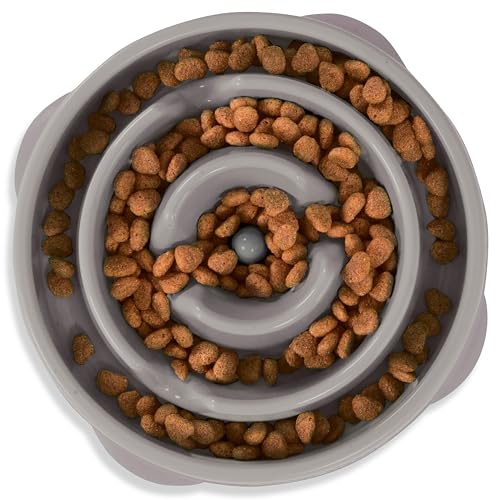 Outward Hound Fun Feeder Slo Bowl - Hundmatskål - långsam utfodring - grå - medium/mini