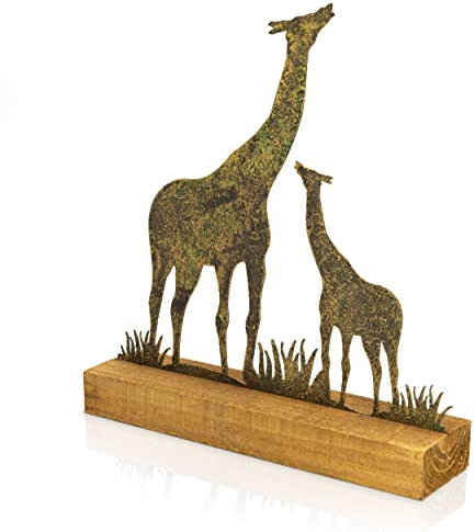 Blümelhuber Afrikanische Giraffe Deko für Wohnzimmer Holz Design Tischdekoration