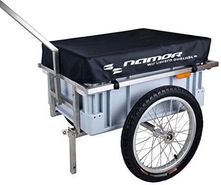 Fahrradanhänger Lastenanhänger aus Edelstahl von Namor | Edelstahlanhänger | Transportanhänger | Handwagen | rostfrei | Made in Germany | mit Aluminium-Kompletträder 16 Zoll