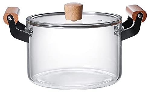 MYENA 2.5L Haushaltsglas Kochtopf Hitzebeständiger Suppentopf Transparente Salat Instant Nudelschüssel Küche Kochgeschirr Tosipfel