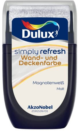 Dulux Simply Refresh Wand- und Deckenfarbe Magnolienweiß Tester 30 ml