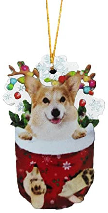Weihnachtsstrumpf Nikolausstiefel Nikolausstrumpf STÜCK Lustiger Hund Weihnachtsstrumpf Tier Ornament Weihnachtsschmuck Weihnachtsbaum Dekoration Auto Weihnachtsdeko Weihnachten (E, One Size)