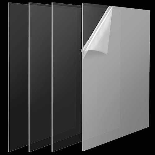 CHEUKYIU 4 Stück Acrylplatten transparent, 30 x 30 cm x 3 mm, Kunststoffplatten klar für DIY-Kunst, Handwerk und Projektausstellungen