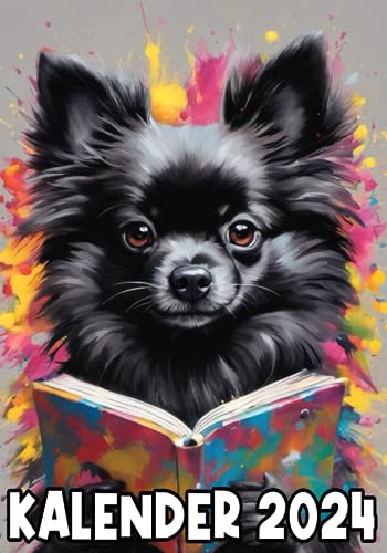 Zwergspitz Kalender: Toller und einfacher Zwergspitzkalender mit einem schwarzen Pomeranian
